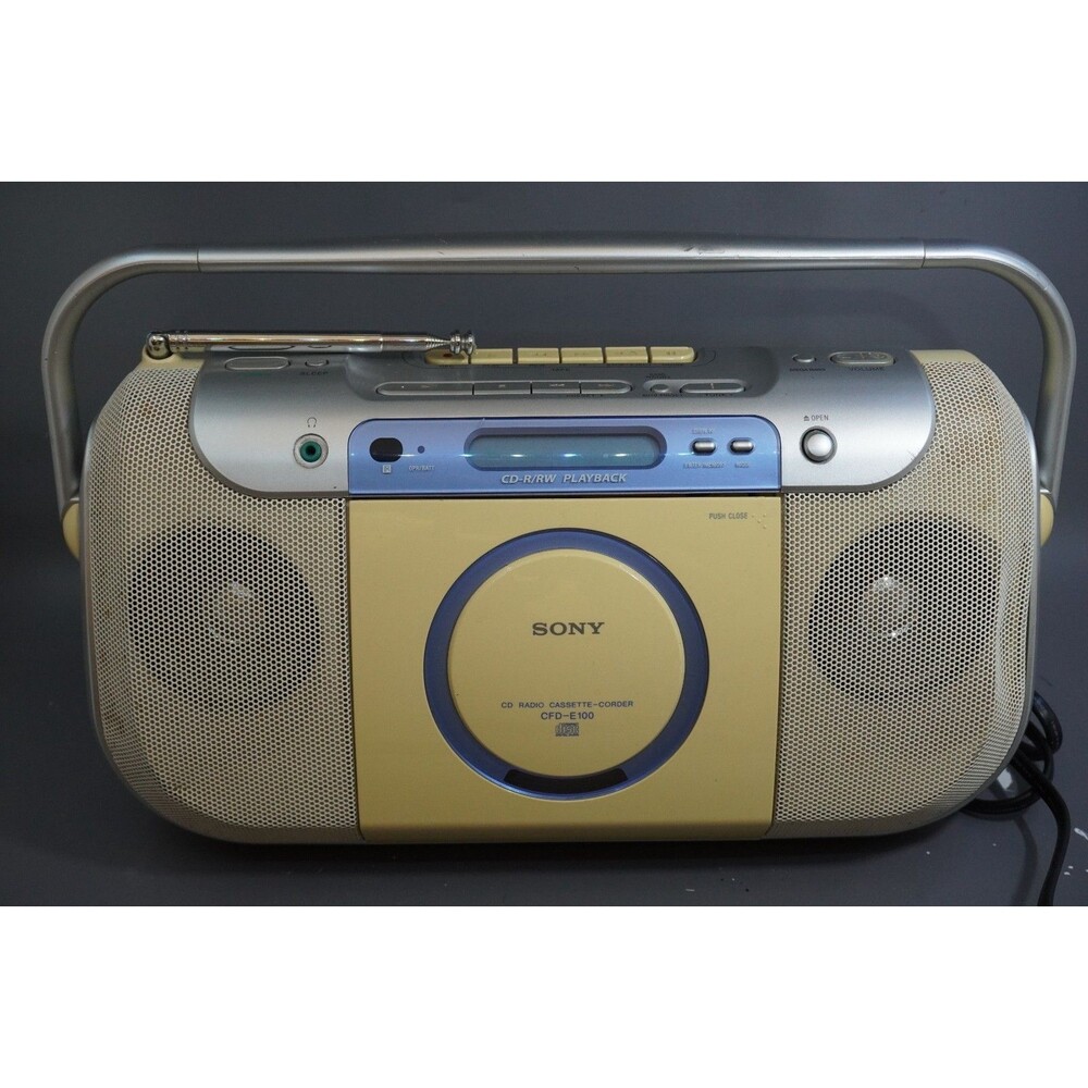 Sony CFD-E100 CD AM/FM Radio Cassette Tape Player Record Portable Boombox Read